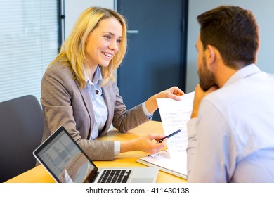 Young Attractive Woman During Job Interview