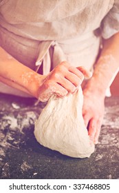 Young Baker Preparing Artisan Sourdough Bread.