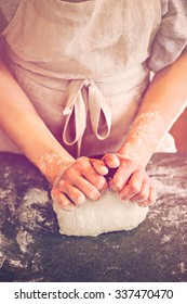 Young Baker Preparing Artisan Sourdough Bread.