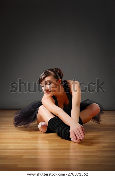 Young Ballerina Sit On Floor Stock Image Download Now