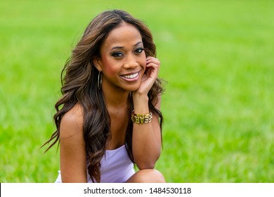 Young Beautiful African American Coed Enjoys Stock Photo (Edit  image image