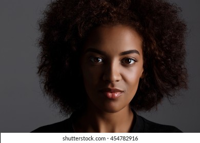 Young Beautiful African Girl Smiling Over Stock Photo 454782916 ...