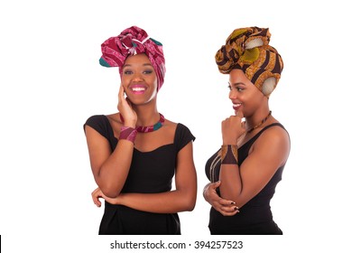 Young beautiful african womans wearing a traditional headscarf