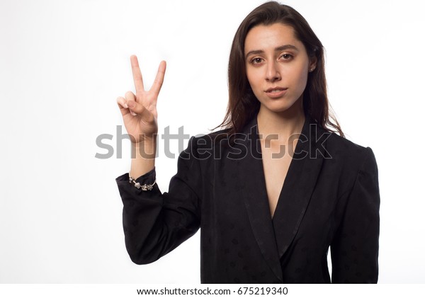 Young Beautiful Arabic Woman Raising Two Stock Photo 675219340 ...