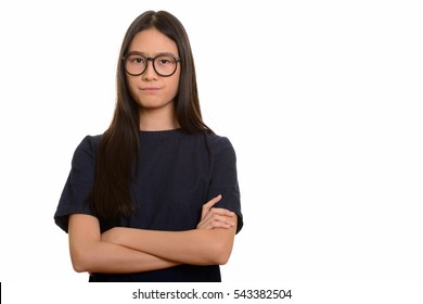 Young Beautiful Asian Teenage Girl Looking Angry