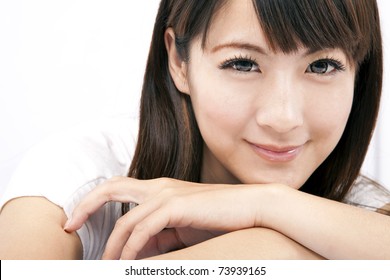  Young and beautiful asian woman with smiling