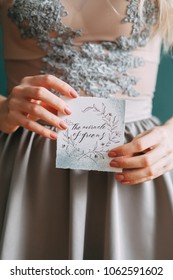 Young Beautiful Bride In Boudoir And Wedding Dress, With A Wreath And A Bouquet In Her Hands. London Wedding Trends, Stylish Photoshoot