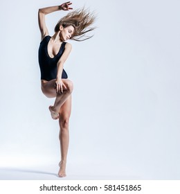 Young Beautiful Dancer Posing In Studio