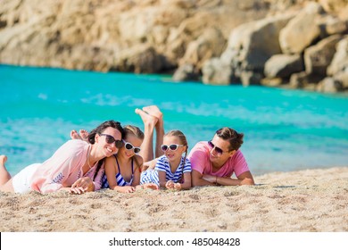 Young Beautiful Family On Vacation