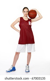 Young Beautiful Female Basket Ball Player