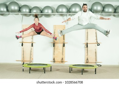 Trampoline Workout Gym Images Stock Photos Vectors Shutterstock