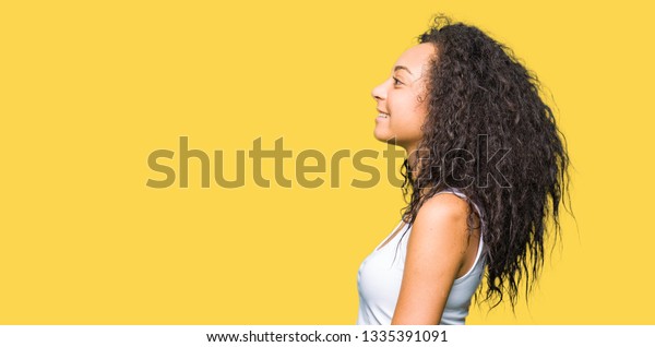 Young Beautiful Girl Curly Hair Looking Stock Photo Edit Now