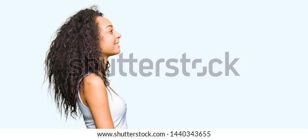 Young Beautiful Girl Curly Hair Looking Stock Photo Edit Now