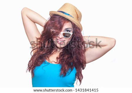 Young and beautiful girl with hat