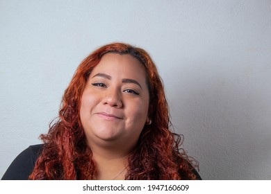 Young beautiful Mexican woman. Happy Plus Size Model