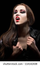 Young Beautiful Vampire Woman Isolated Stock Photo 114142438 | Shutterstock