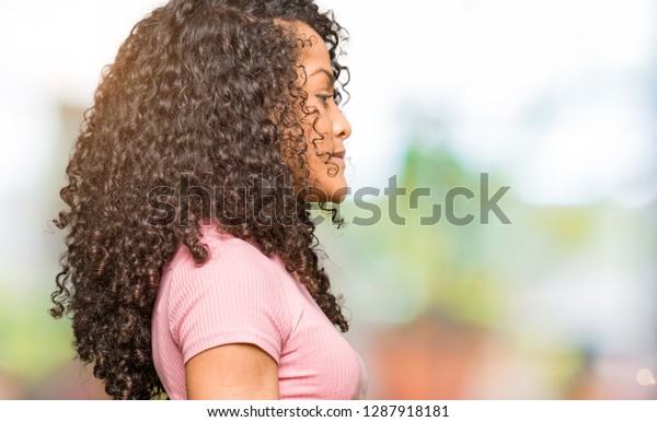 Young Beautiful Woman Curly Hair Wearing Stock Photo Edit Now