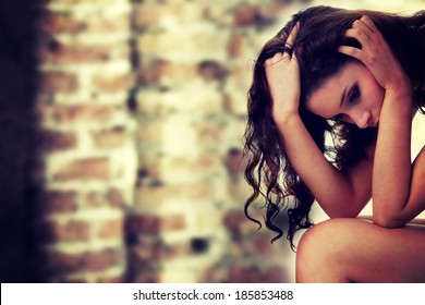 Young beautiful woman with depression
