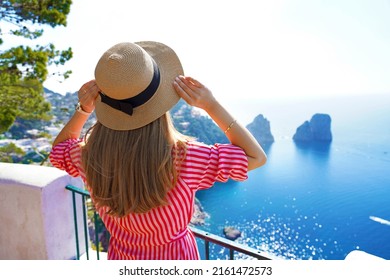 Young Beautiful Woman Enjoying Italian Landscape Stock Photo 2161472573 ...