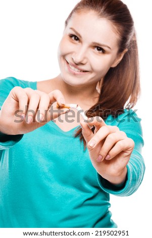 Similar – Image, Stock Photo smoke Young woman portrait