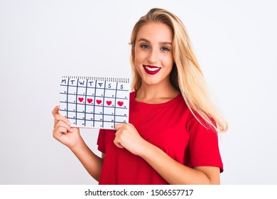 Young Beautiful Woman Holding Period Calendar Stock Photo (Edit Now ...