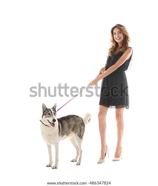 Young Beautiful Woman Husky Isolated On Stock Photo 486347824