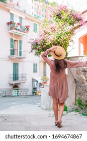 Young Beautiful Woman On Vacation Exploring European City