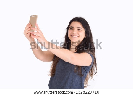 Similar – Image, Stock Photo Young Girl Taking Photos