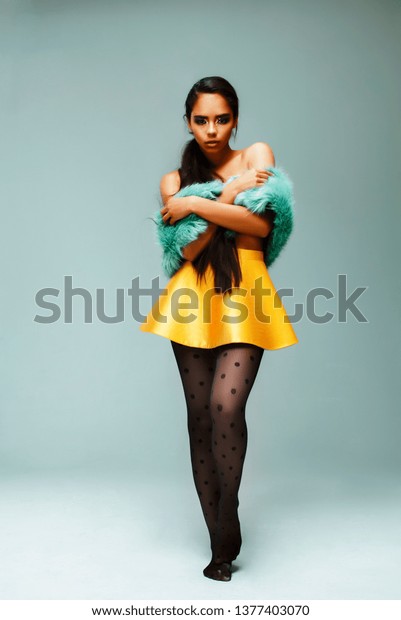 young beauty african american sensual woman with fashion  photo image