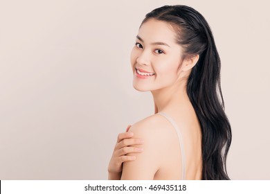 Young Beauty Asian Woman With Healthy Skin Care Concept.