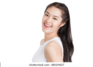 Young Beauty Asian Woman With Healthy Skin Care Concept.