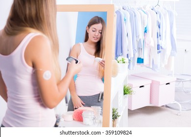 Young Beauty Woman With Diabetes Type 1