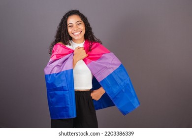 Young Black Brazilian Woman, Bisexual Flag As Cover, Bisexual Woman, LGBT, LGBTQ