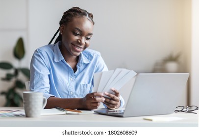 Young Black Female Designer Holding Looking Stock Photo 1802608609 ...