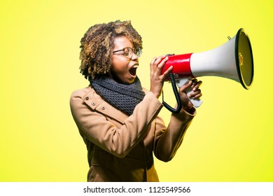 Young Black Girl Megaphone Stock Photo (Edit Now) 1125549569