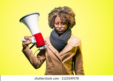 Young Black Girl With Megaphone 