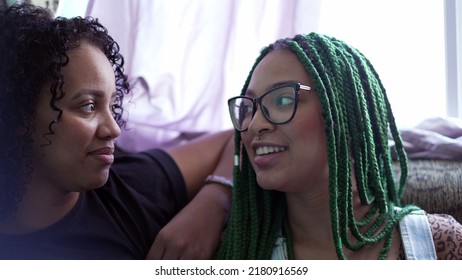 A Young Black Hispanic Woman Portrait Face. Latina Girl Turning Head To Camera