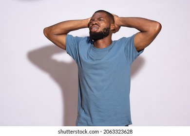 Young Black Man Looking Unhappy And Worried