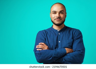 Young Black Man Standing With Crossed Arms