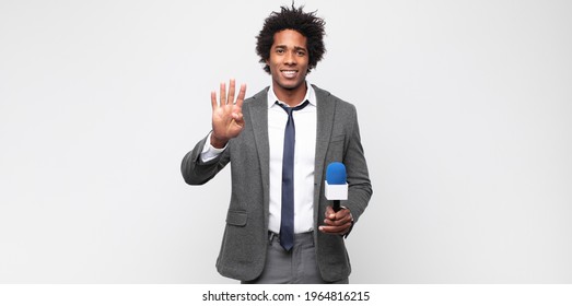 Young Black Man As A Tv Presenter