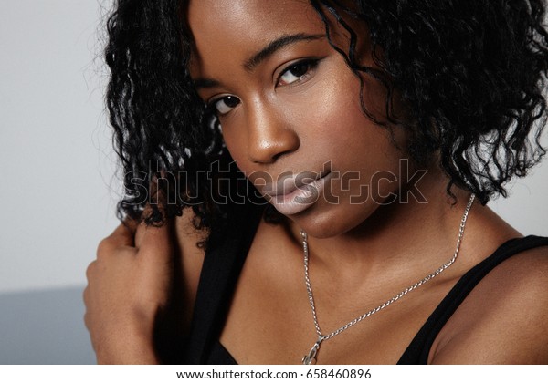 Young Black Mixed Race Woman Short Stock Photo Edit Now 658460896