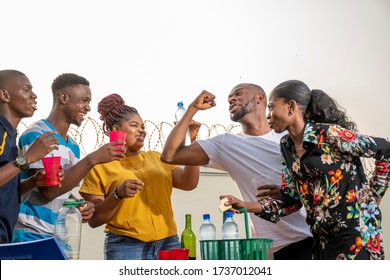 Young Black People Throwing A Party, Having A Lot Of Fun, A Reunion Party