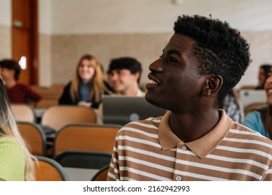 Young Black Student Paying Attention In Class