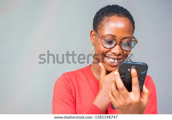 Young Black Woman Short Hair Wearing Stock Photo Edit Now