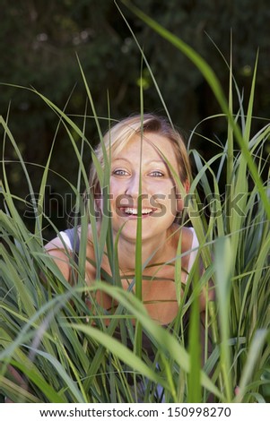 Similar – Foto Bild Portrait von einer jungen Frau im Bambus Dschungel