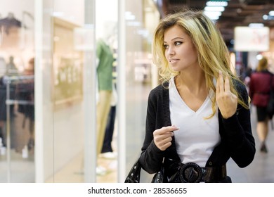 Young Blond Woman Shopping