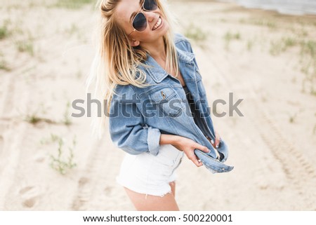 Similar – Young, slim, blonde woman on a Baltic beach