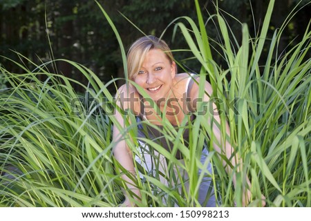 Similar – Foto Bild Portrait einer jungen Frau im Bambus Dschungel