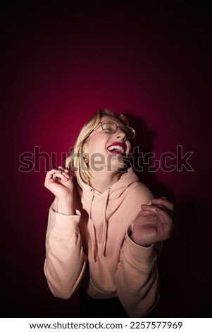 Similar – Young stressed woman wearing rabbit ears