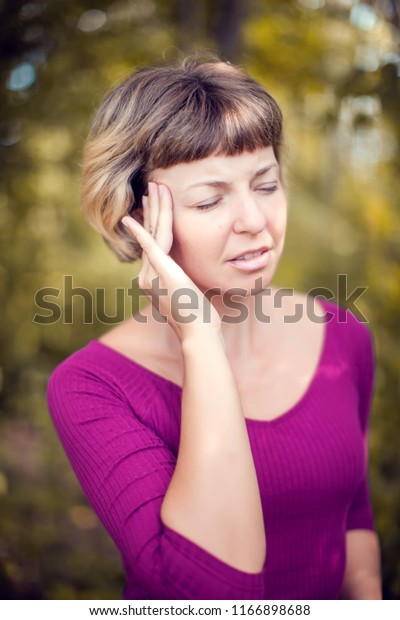 Young Blonde Short Hair Woman Having Stock Photo Edit Now 1166898688